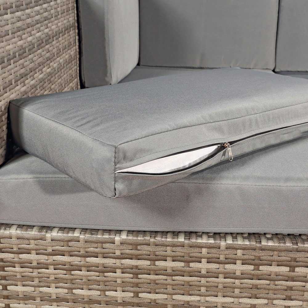 Mucola Gartenlounge-Set Lounge Gartenmöbel Set Sitzgruppe Polyrattan Gartenlounge Gartenmöbel, (Set, 8-tlg., 1x Mehrteiliger Sofa 1x Ottomane 1x Tisch), Kissen inkl. Reißverschluss, daher abnehm- und waschbar