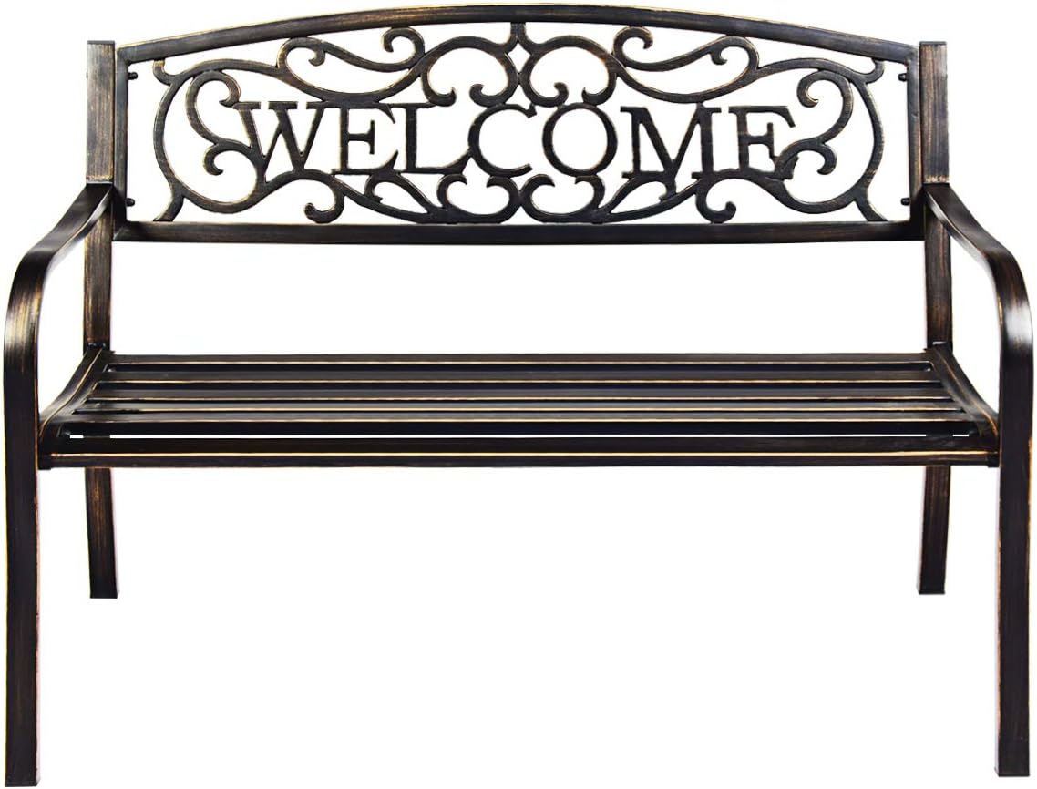 Costway COSTWAY Gartenbank Parkbank mit Welcome