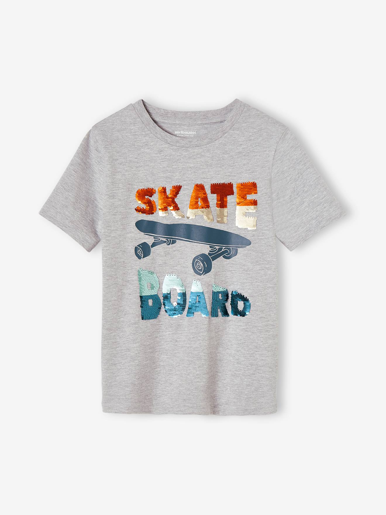 T-shirt à sequins garçon écru