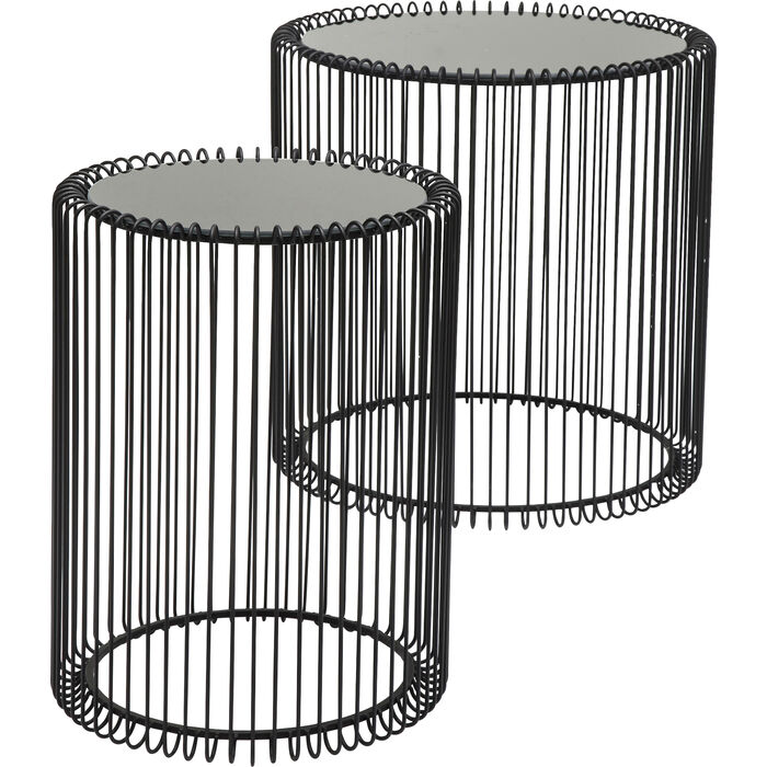 KARE Beistelltisch Wire 2er Set Schwarz