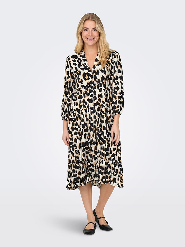 ONLY Kleid in Creme/ Schwarz/ Hellbraun günstig kaufen