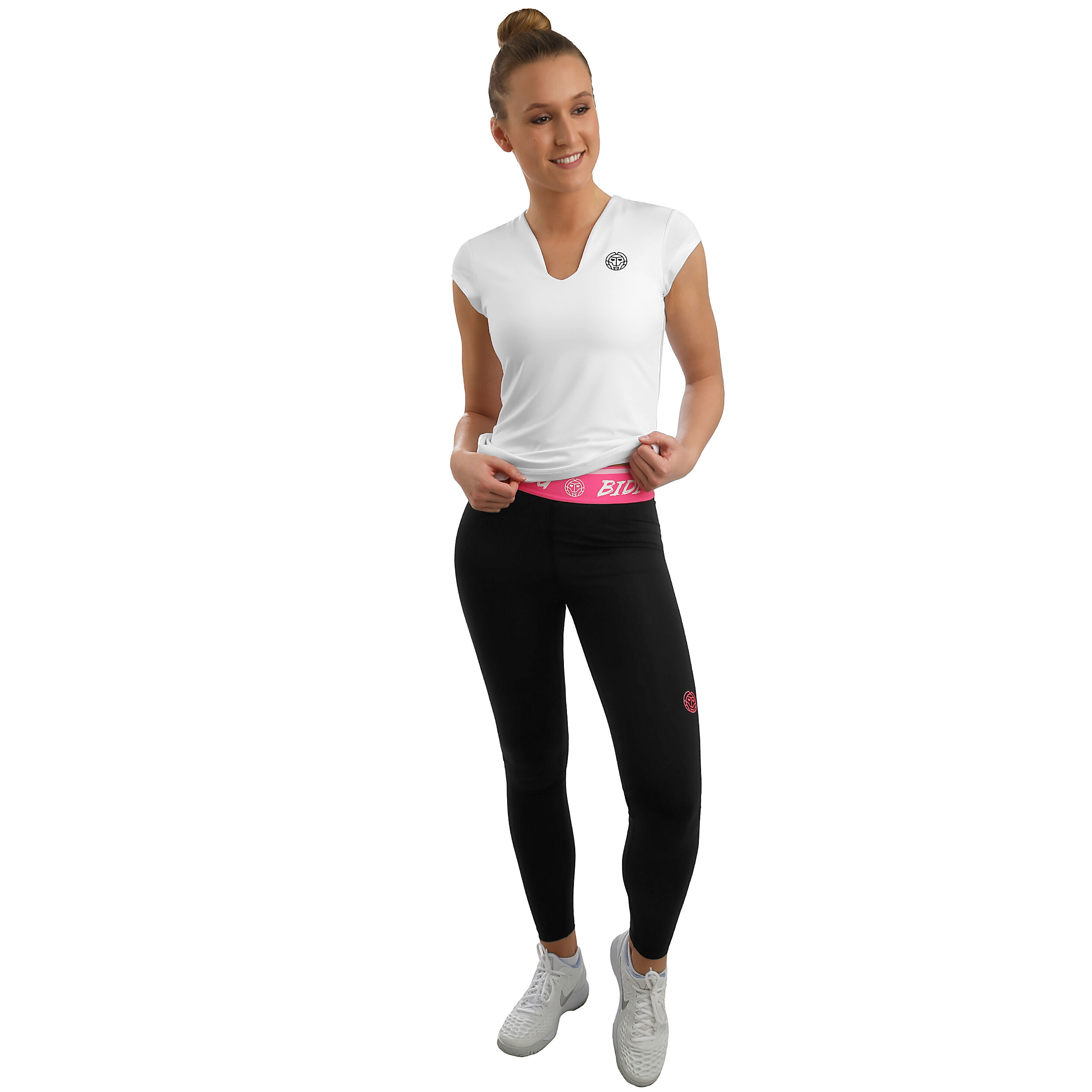 Bella 2.0 Tech V-Neck T-Shirt Damen - Weiß, Schwarz