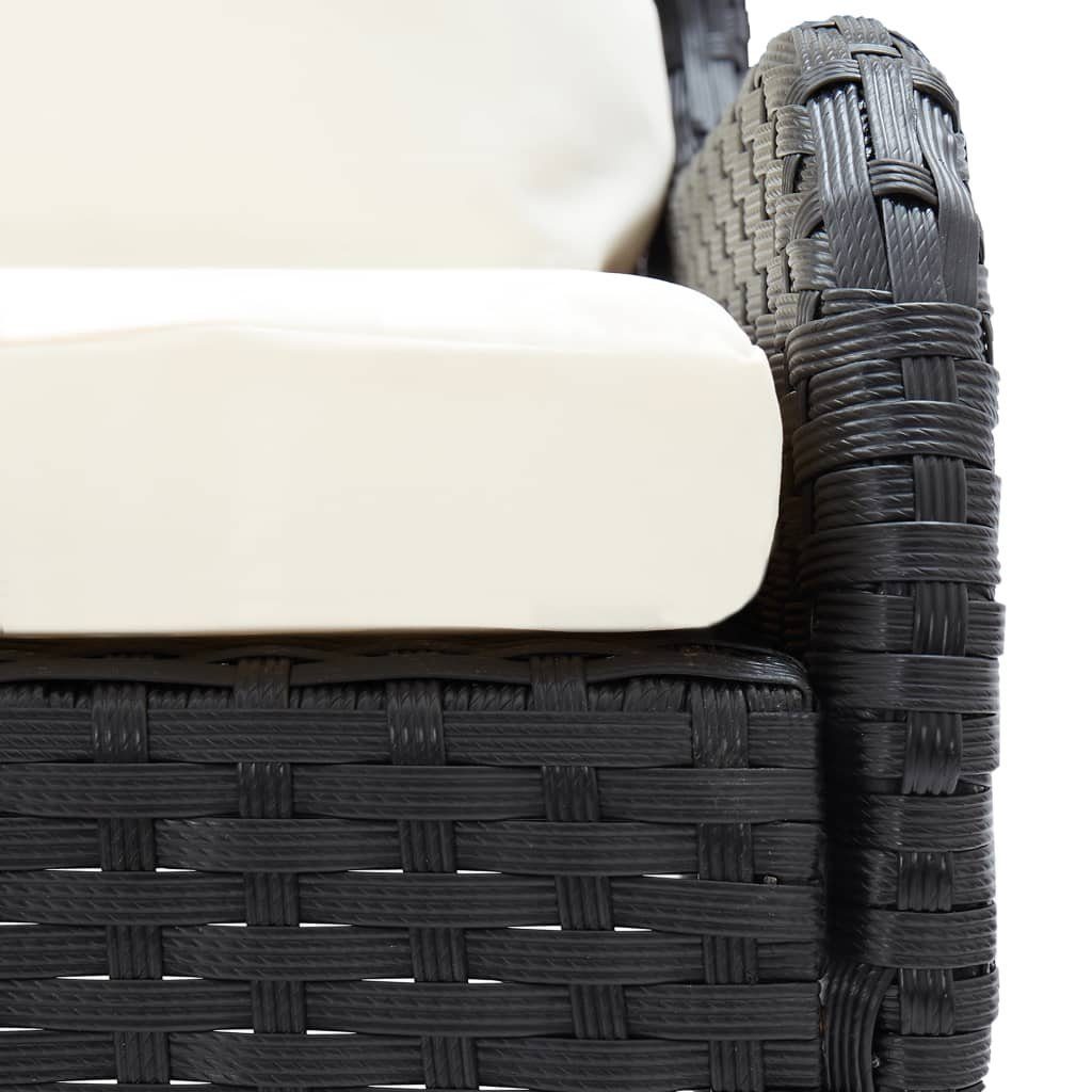 vidaXL Loungesofa Garten-Ecksofa 2-tlg. Poly Rattan Schwarz, 2 Teile
