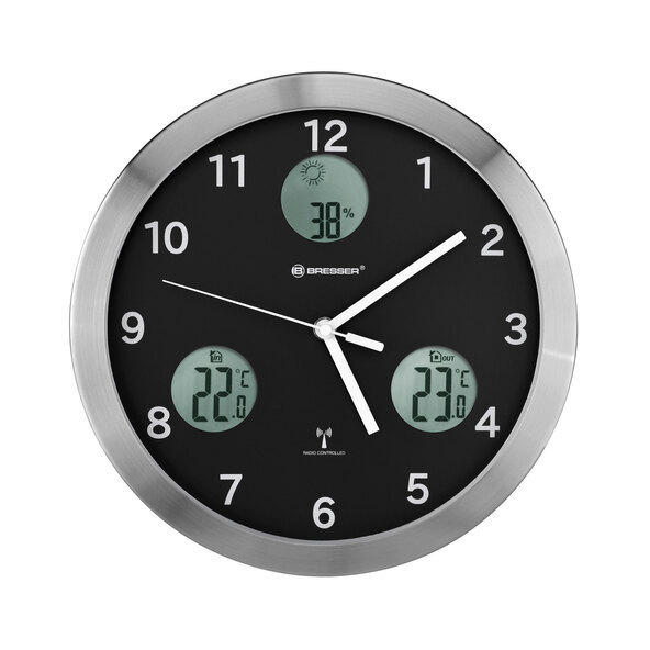 Funk-Wanduhr MyTime io, schwarz