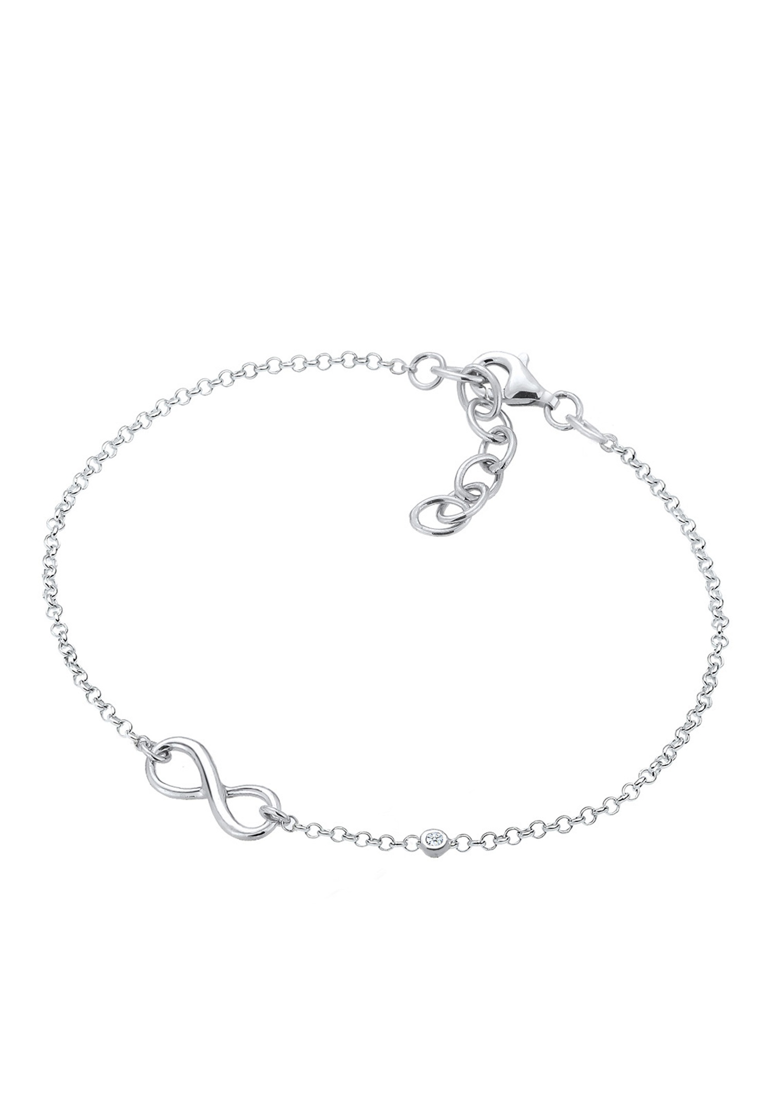 Elli DIAMONDS Dame-Infinity med diamant (0,015 ct) i 925 sterlingsølv