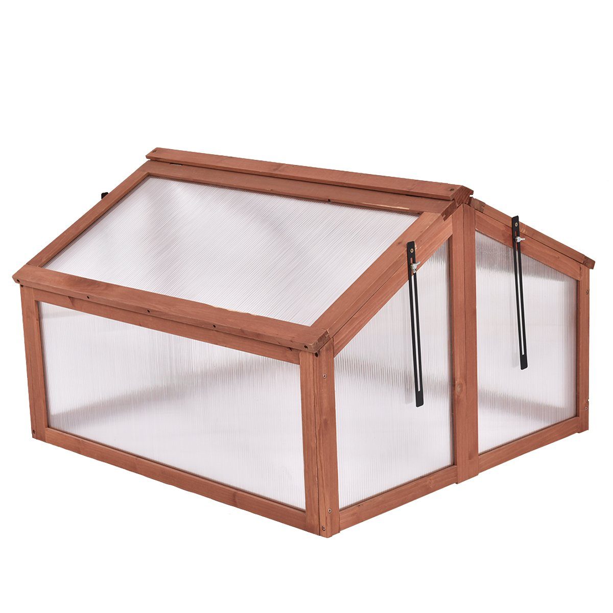 COSTWAY Frühbeet Gewächshaus (1 St), wetterfest, aus Holz, 90 x 83 x 59 cm