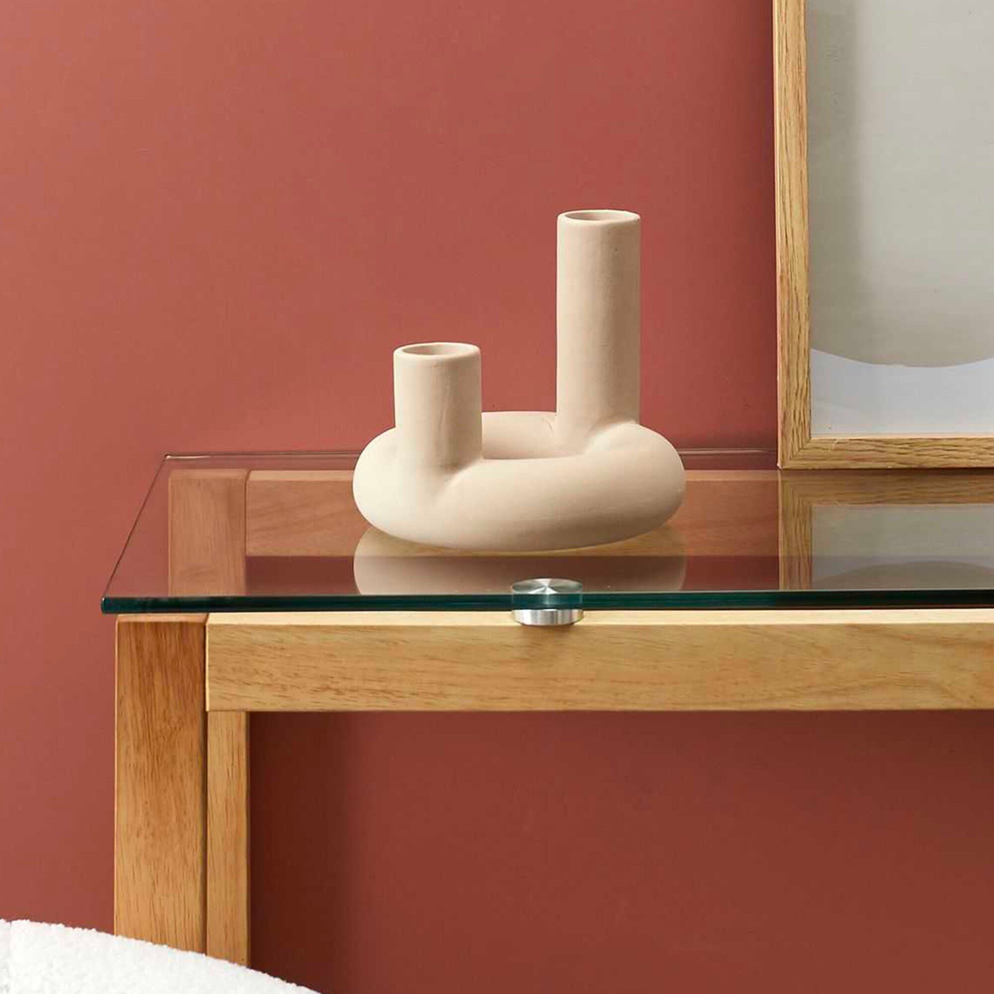Vase soliflore céramique 2 tubes