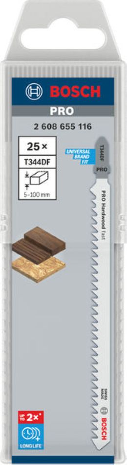 Bosch Blauw Accessoires 2608655116 PRO Hardwood fast T344DF decoupeerzaagblad 152 mm 25-delig