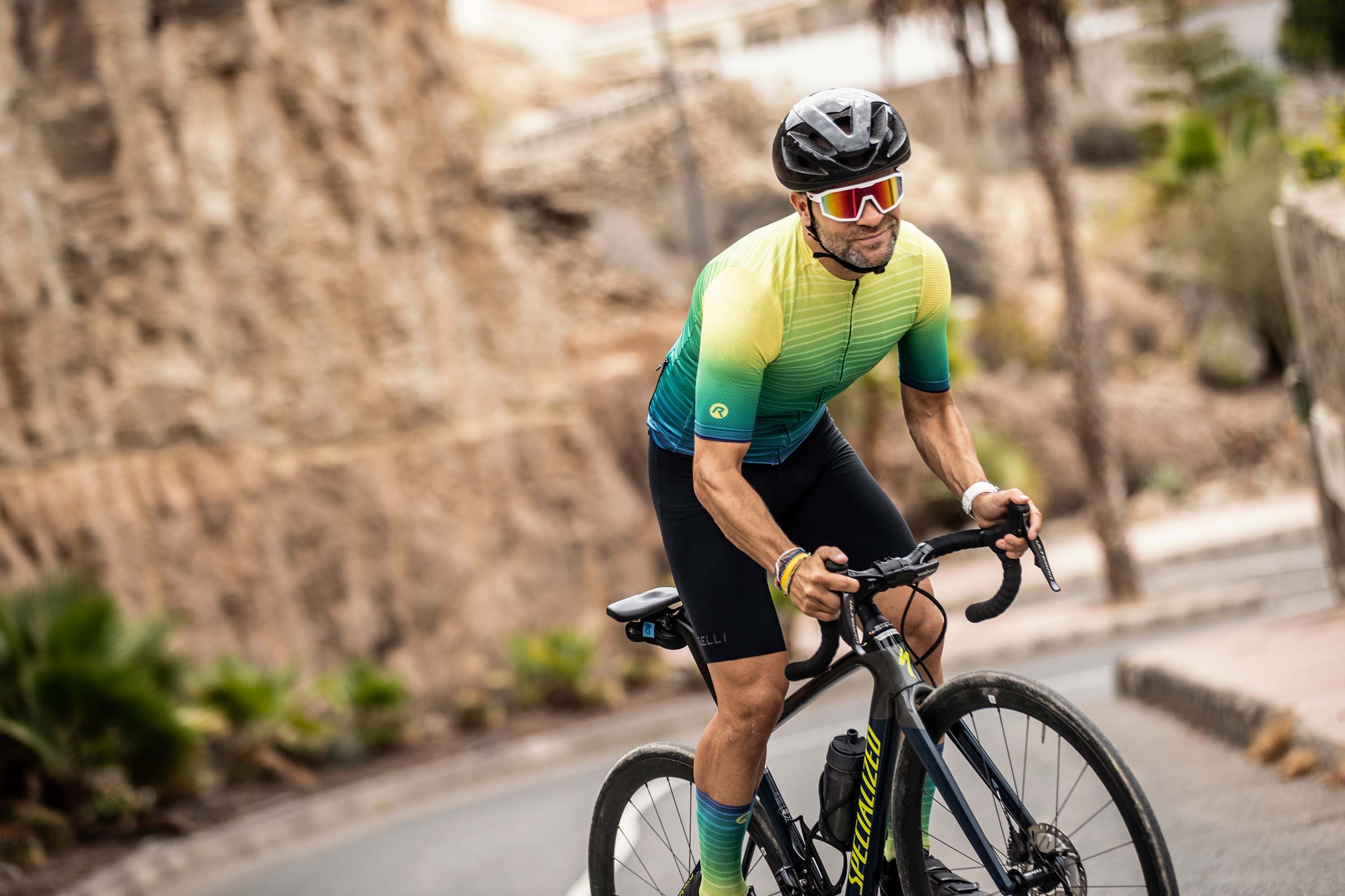 Rogelli Surf Grün/Fluor Herren Radtrikot Kurzarm