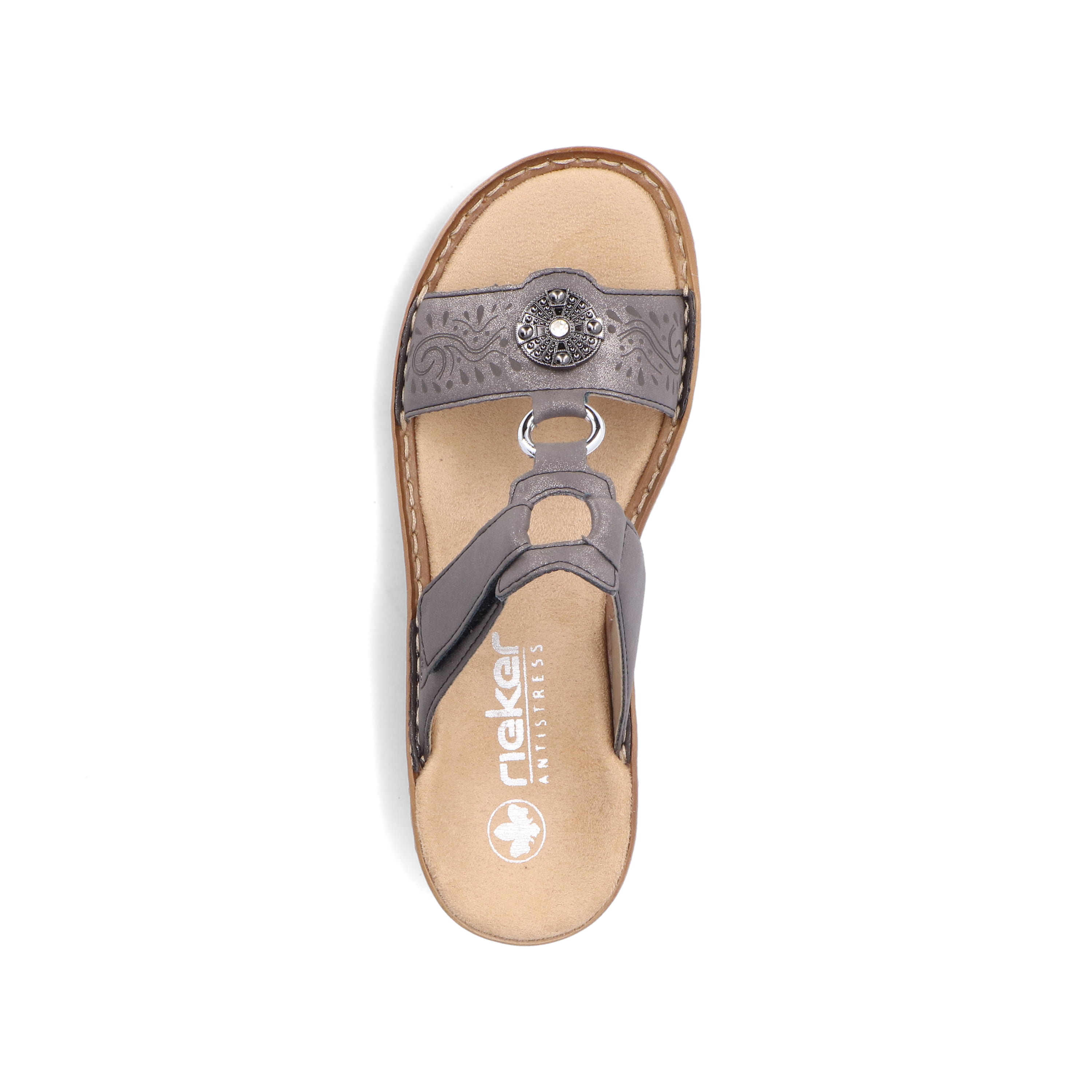 Rieker Damen Pantoletten platingrau