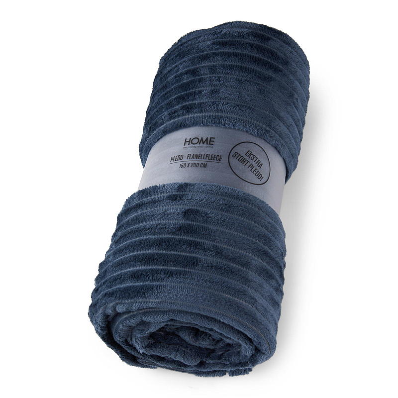 Home Pledd 150 x 200 cm flanellfleece marineblå