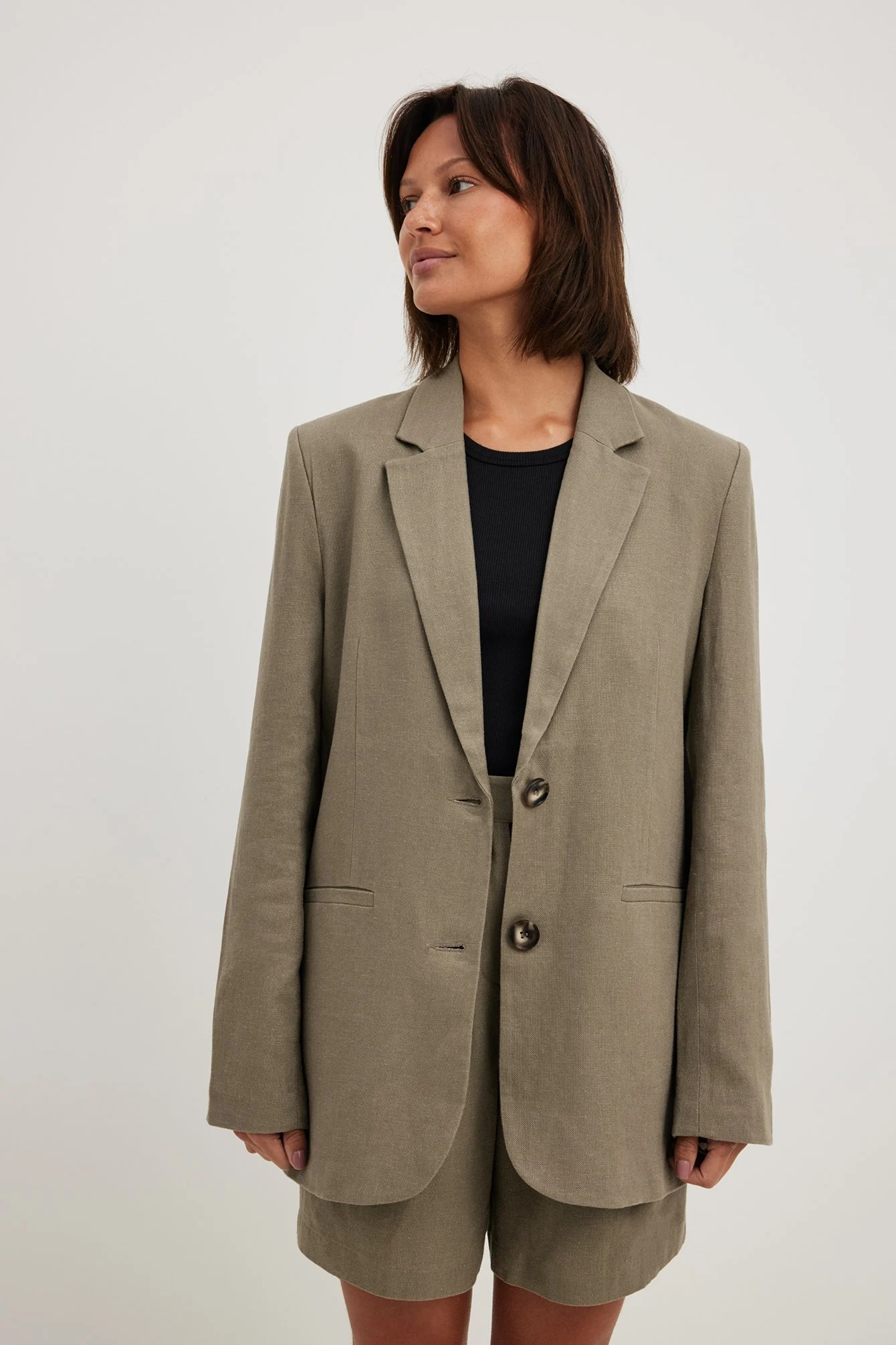 Gerade geschnittener Leinenblazer