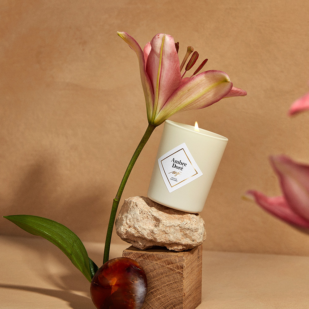 my jolie candle Bougie ambre doré Bougie