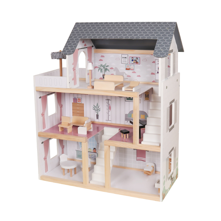 Coemo Puppenhaus Lara Villa möbliert 3 Etagen