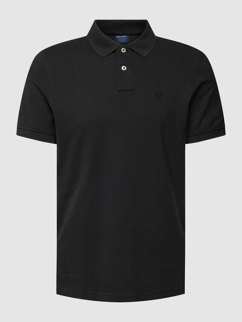 Poloshirt mit Logo-Stitching in schwarz