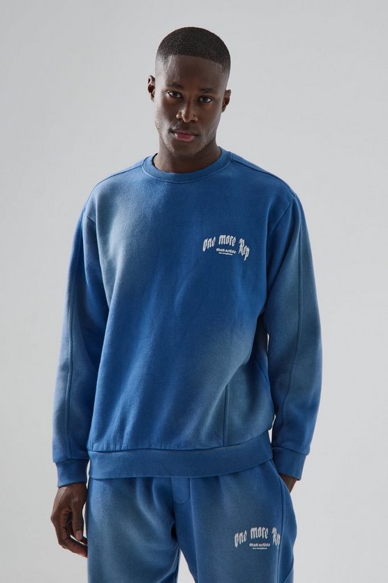 Man Active Sweatshirt mit Vintage-Waschung