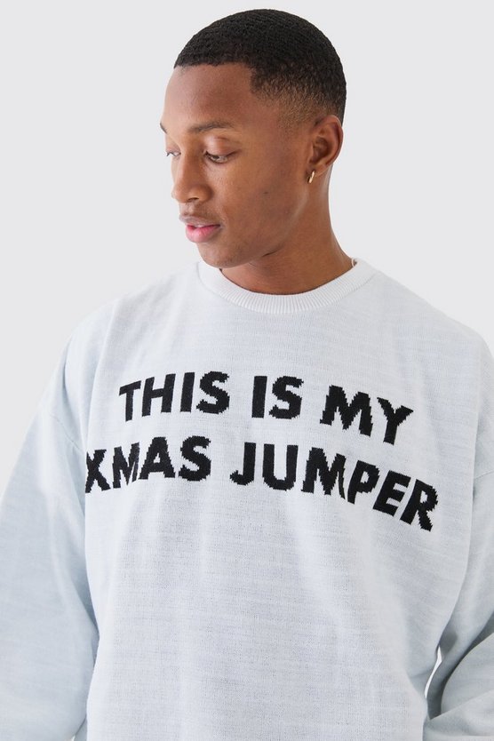Oversize Weihnachtspullover mit This Is My Christmas Print
