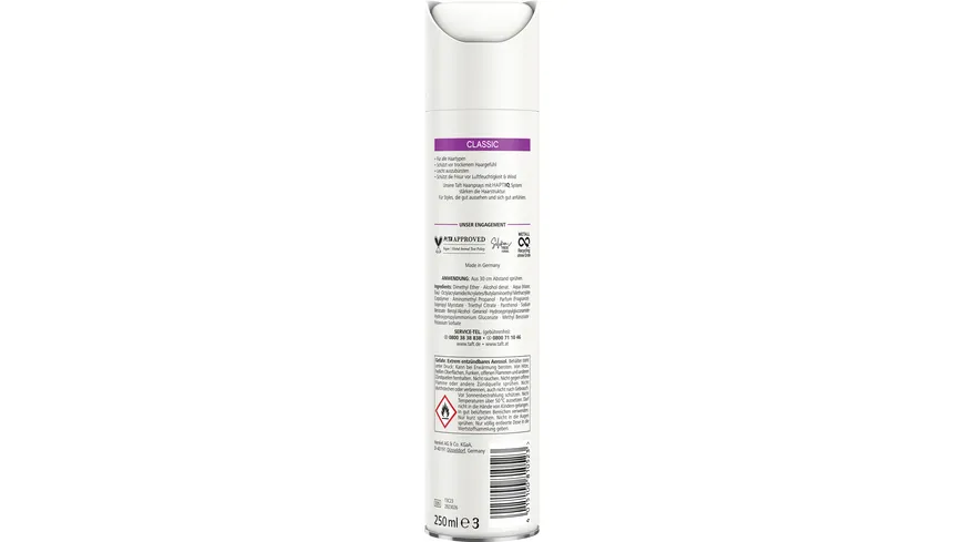 TAFT Haarspray Classic Halt & Schutz 250 ml Haltegrad 3 - mittlerer Halt 250 ml