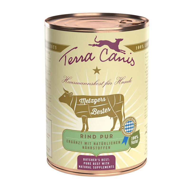 Terra Canis Hundenassfutter Terra Canis Fleisch PUR 6x400g Rind pur