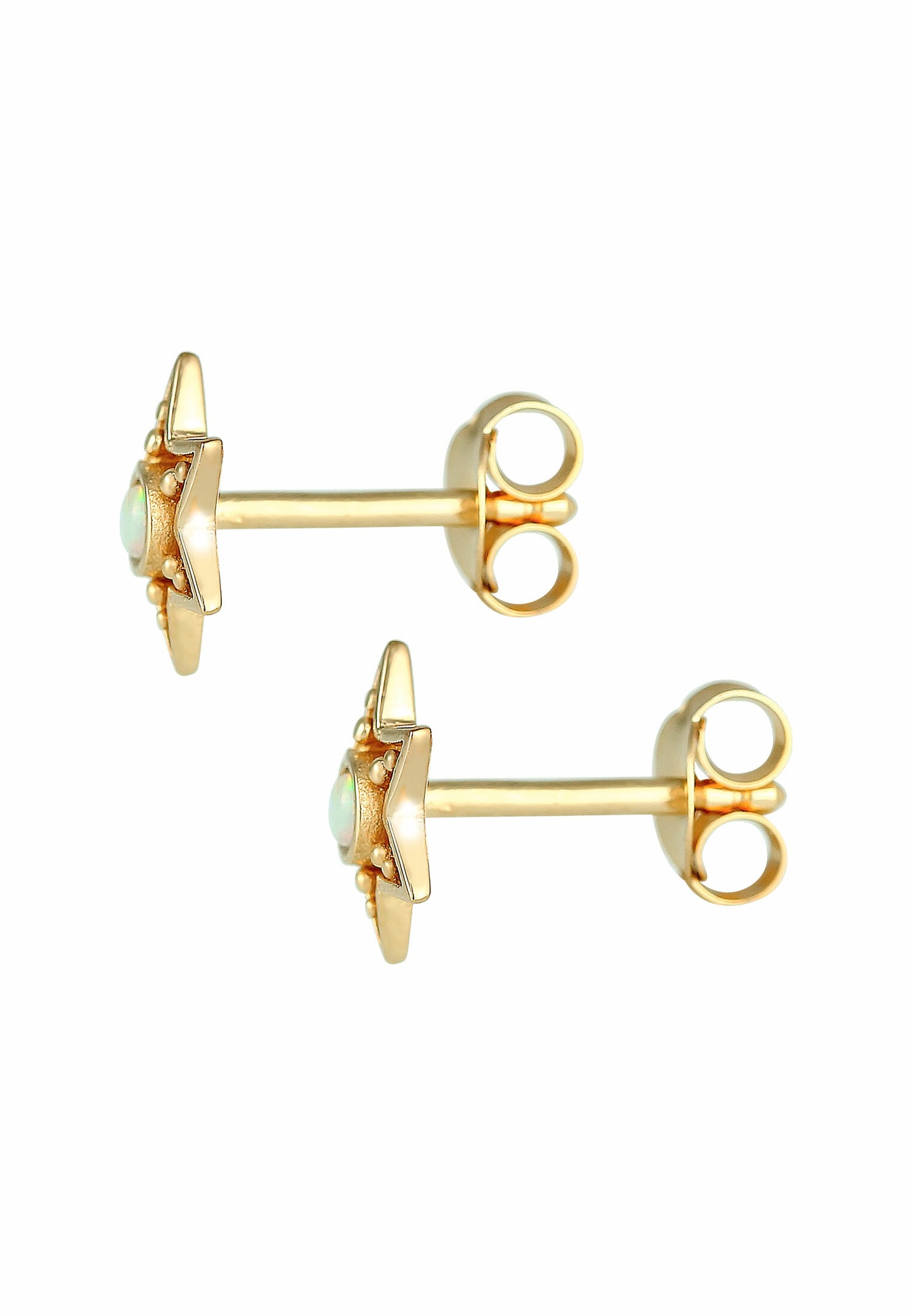 Orecchini vintage da donna Elli Star Astro con opale sintetico in argento sterling 925 placcato oro.