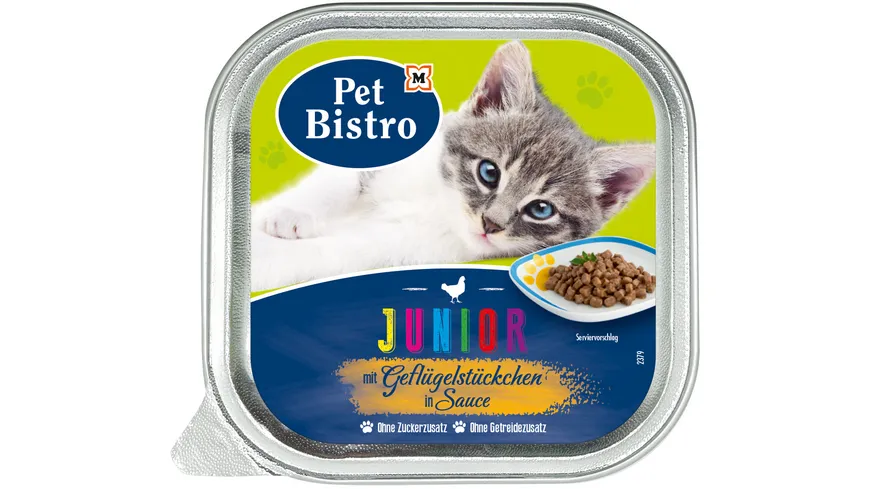 Pet Bistro Katzennassfutter Junior - mit Geflügelstückchen in Sauce 100 g