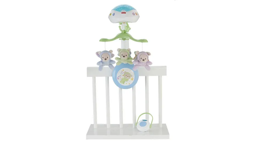 Fisher-Price 3-in-1 Traumbärchen Baby Mobile, Spieluhr, Nachtlicht mit Musik