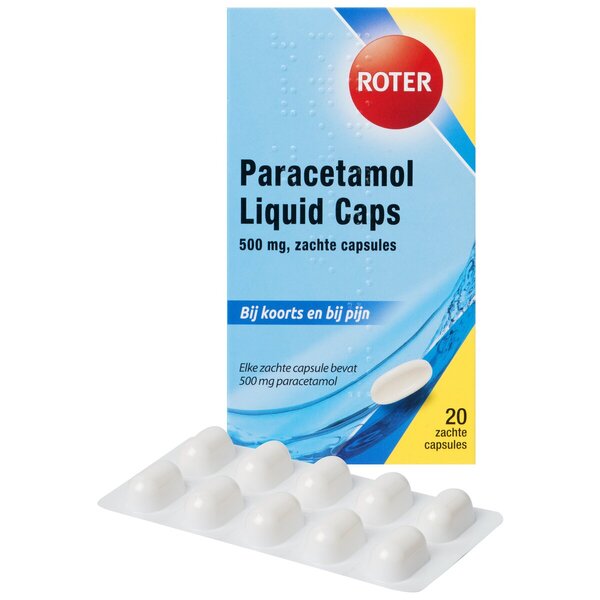 Roter Paracetamol 500 mg Liquid Caps Medicine - 20 capsules