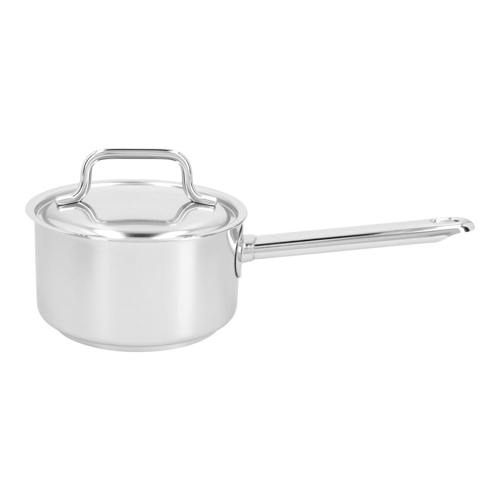 Stieltopf mit Deckel 14 cm, 18/10 Edelstahl, Silber