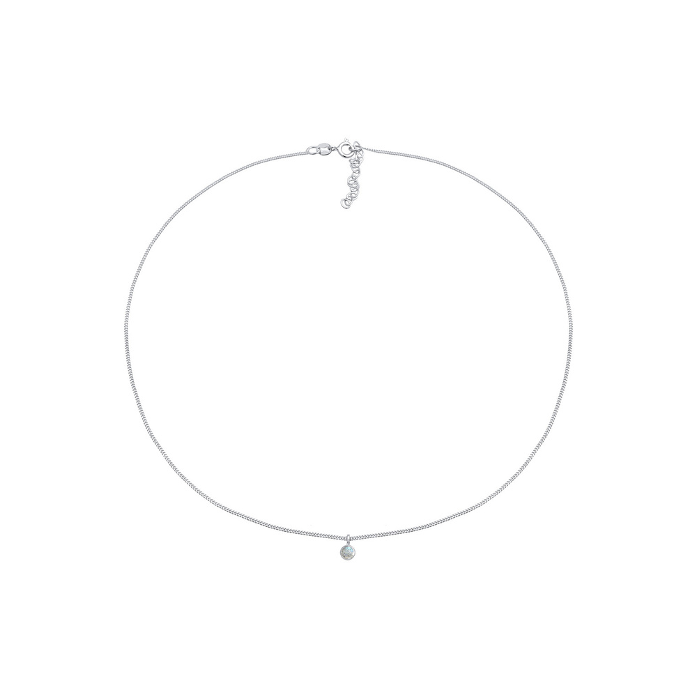 Elli Elli Collier Femme Choker Solitaire Trend avec pierre précieuse Labradorite en ar collier