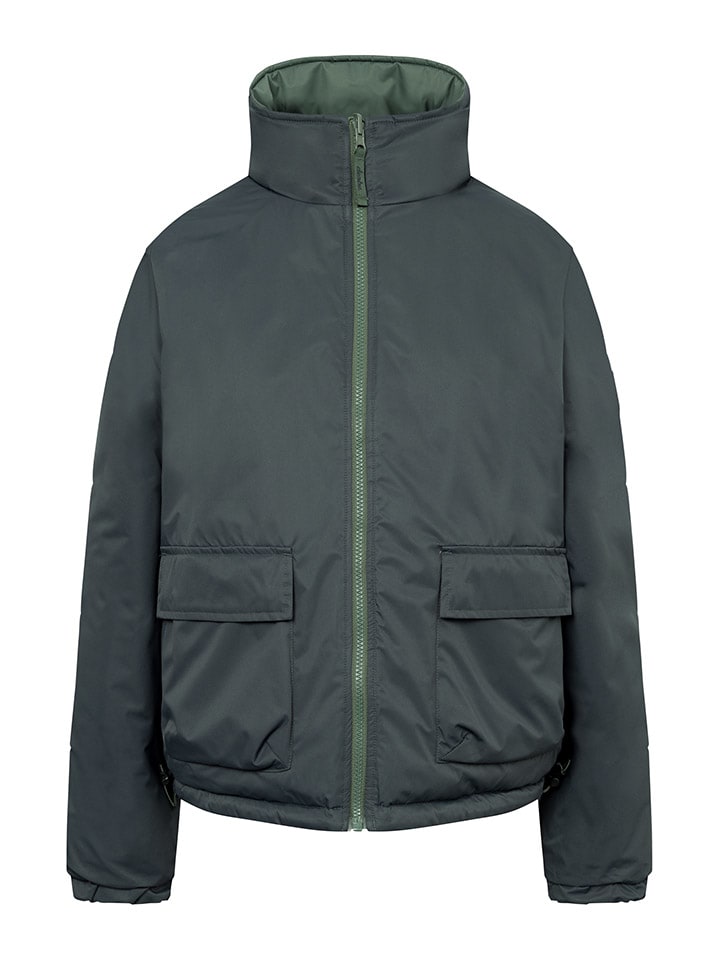 Derbe Wende-Regenjacke in Grün/ Dunkelblau günstig kaufen