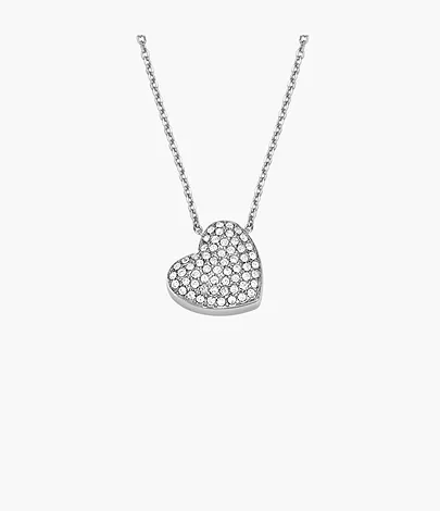 Fossil Kette Sadie Glitz Heart Anhänger Edelstahl