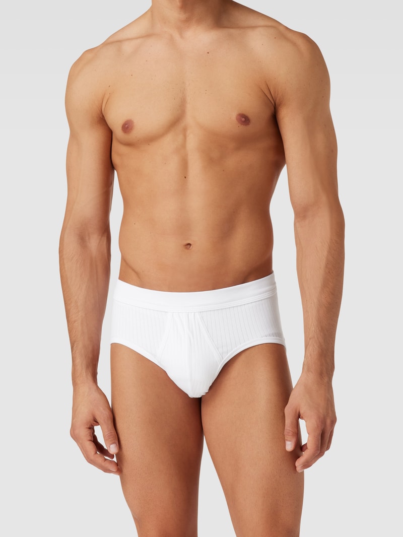 Slip mit Rippenstruktur im 2er-Pack Modell 'Authentic' in weiß