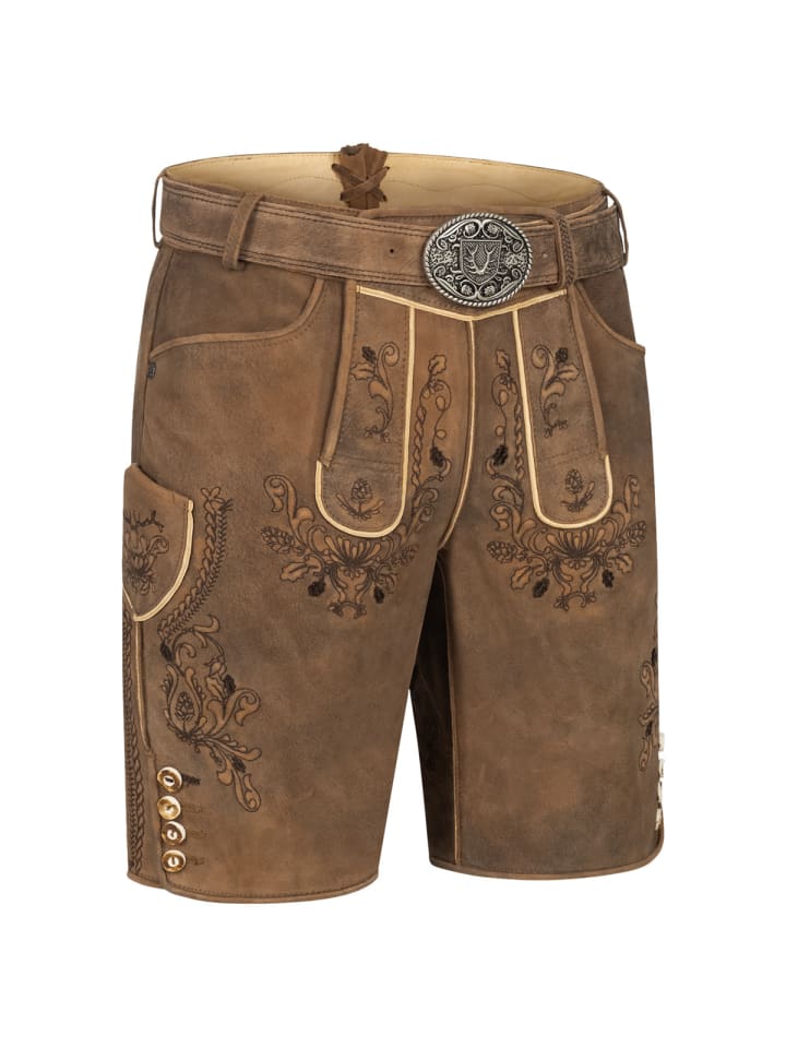 KRÜGER Lederhose Antonio in braun günstig kaufen