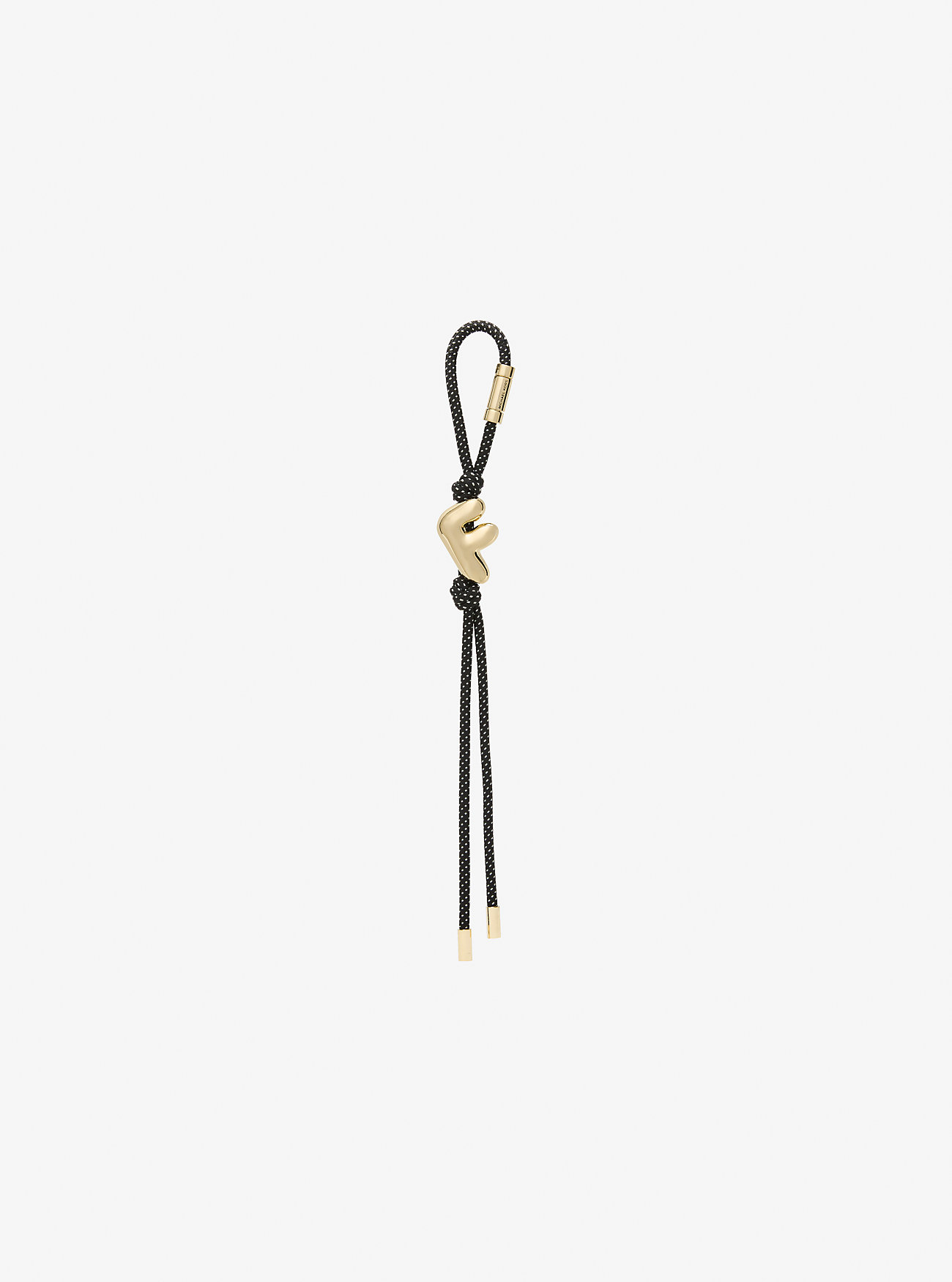 Initial Gold-Tone and Speckled Cord Bag Charm - 18K GOLD