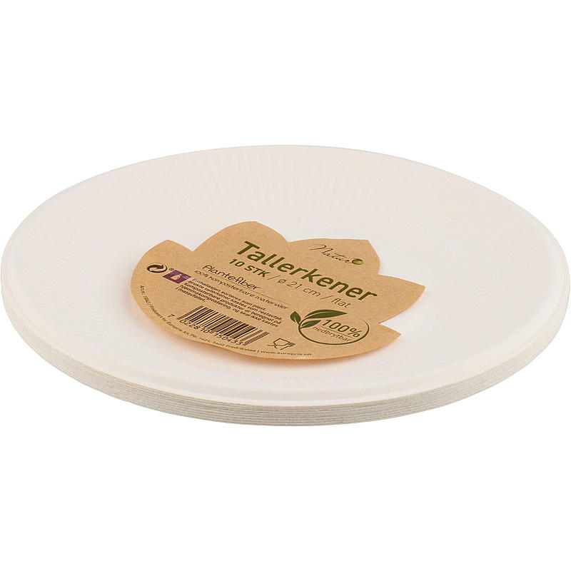 Natur Engangstallerken 10-pk 21 cm