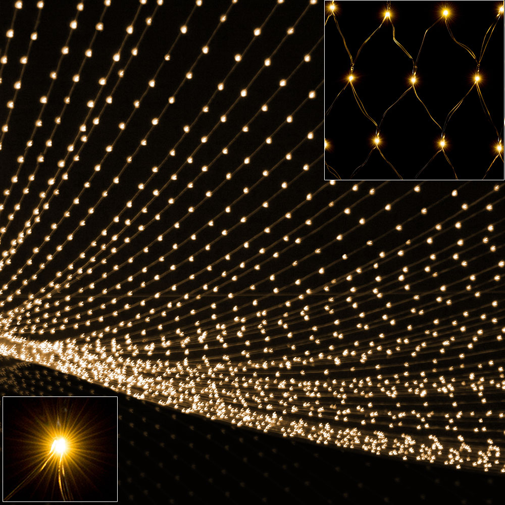Casaria monzana® Netzlichterkette 100 LED 120x120cm warmweiß