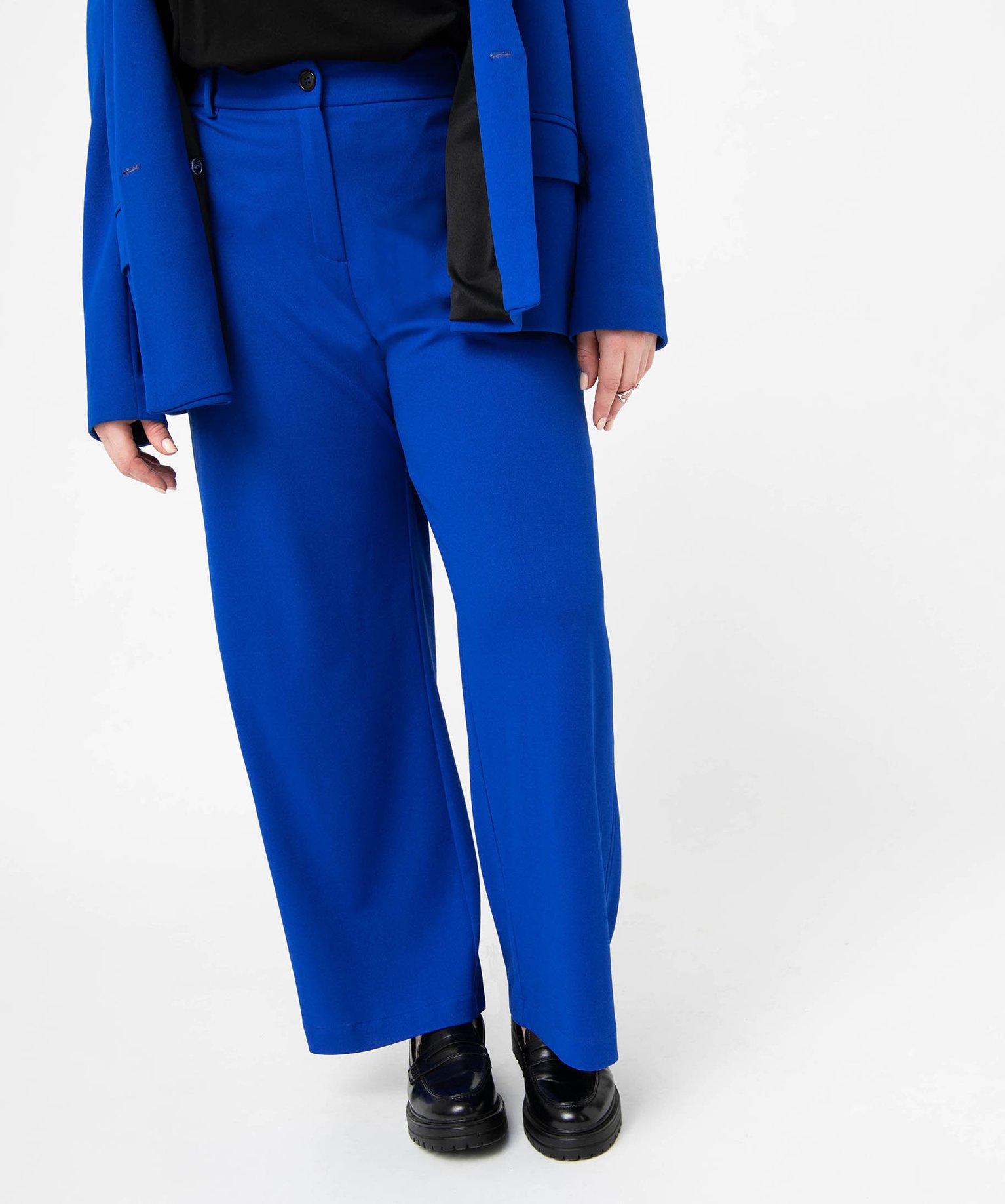Pantalon large femme grande taille bleu | GEMO