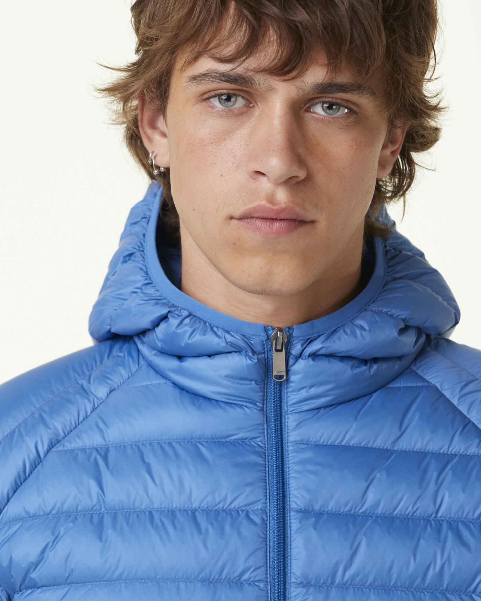 Doudoune légère à capuche Bleu denim Nico