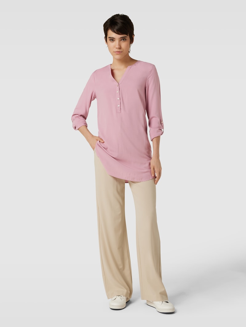 Bluse mit Tunikakragen in altrosa