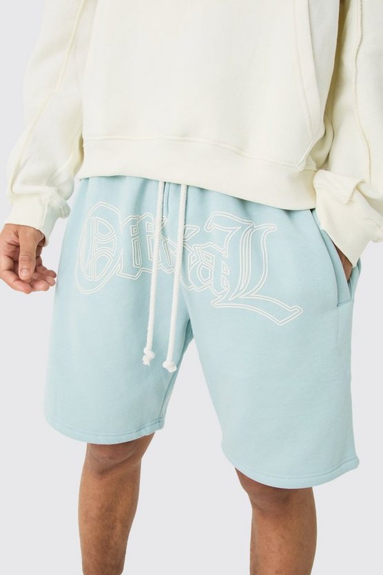 Lockere Shorts mit Official-Print