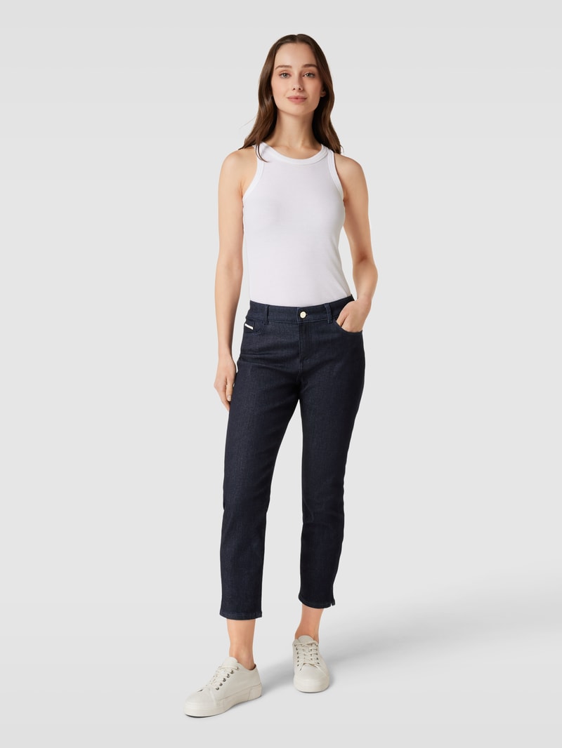 Slim Fit Jeans im 5-Pocket-Design mit Viskose-Anteil in blau