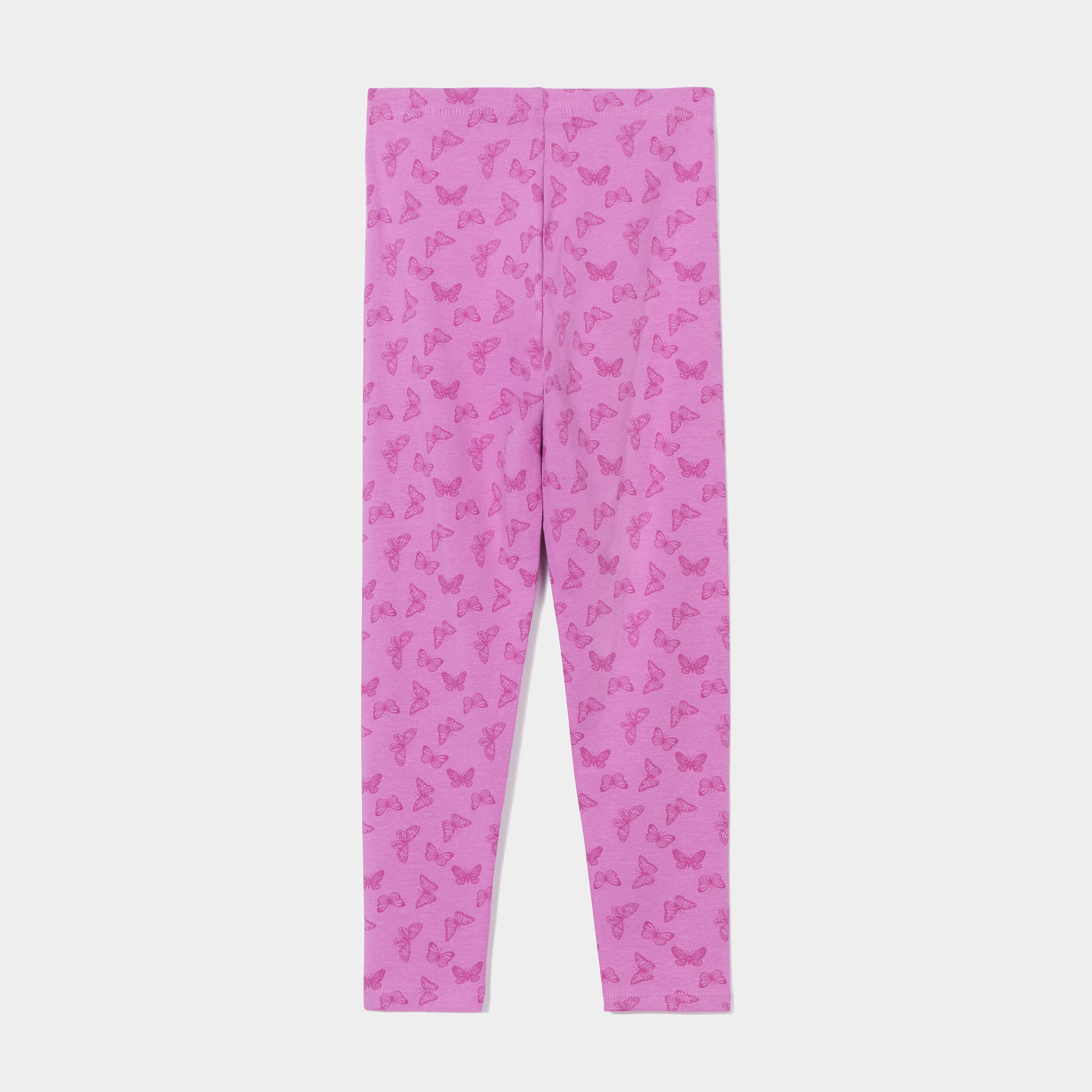 Legging élastiqué taille standard mauve fille | La Halle