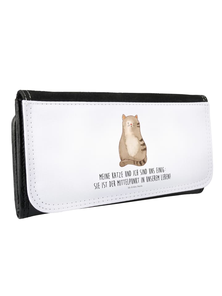 Mr. & Mrs. Panda Damen Portemonnaie Katze Sitzen mit Spruch in Weiß günstig kaufen onesize