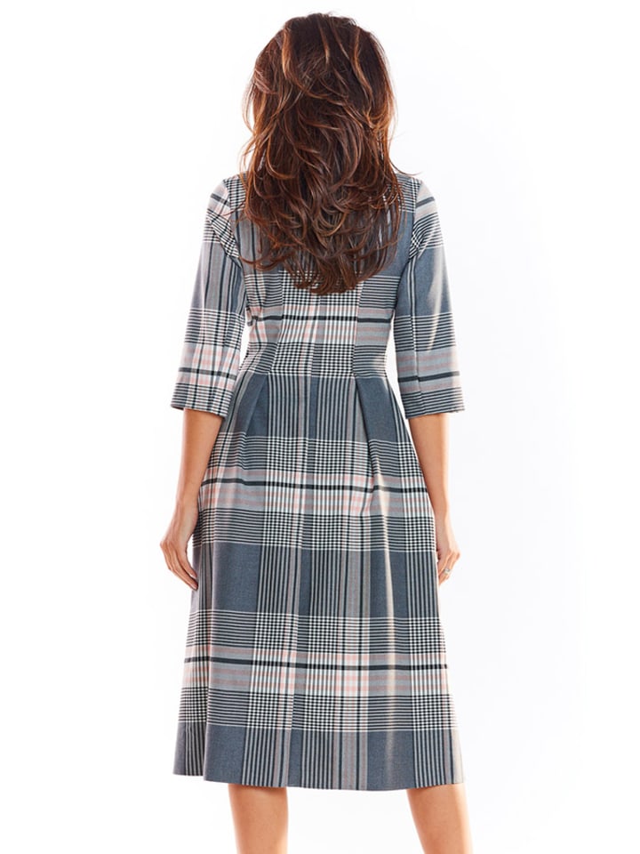 Awama Kleid in Grau/ Creme/ Rosa günstig kaufen