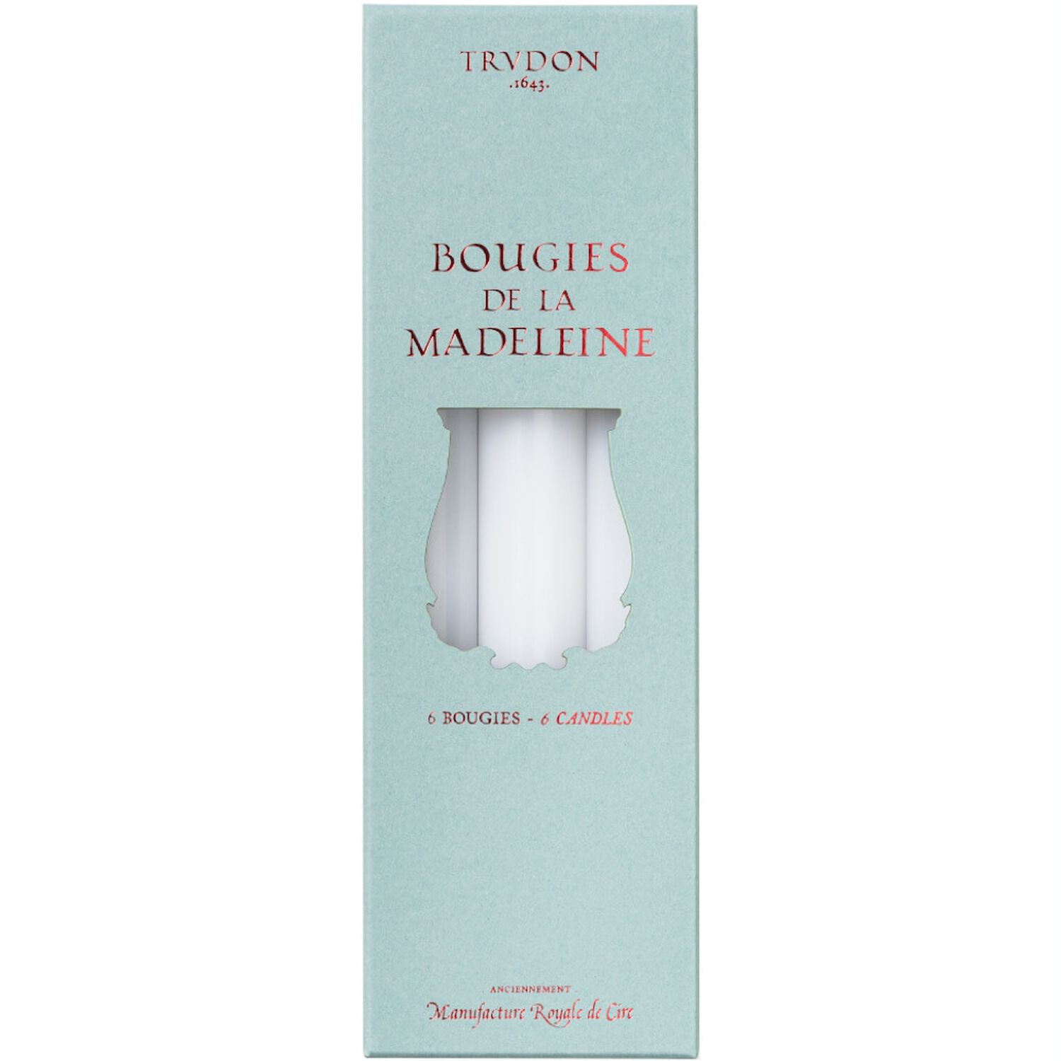 Trudon Bougies de la Madeleine Chandelles Blanche x6