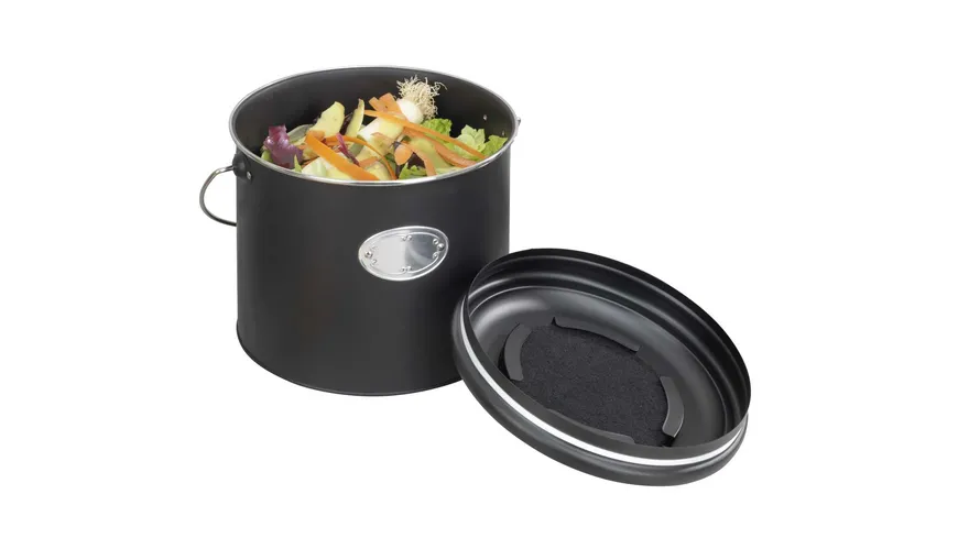WENKO Komposteimer Nero 6l schwarz, silber