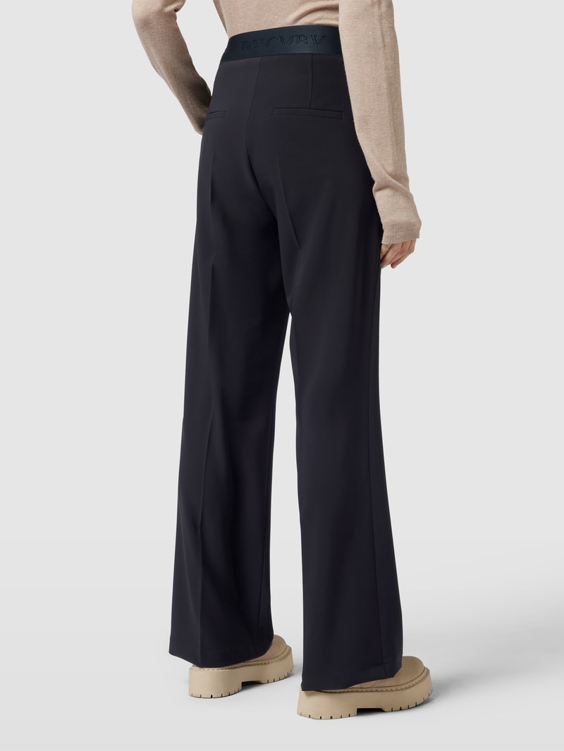 Flared Stoffhose mit elastischem Logo-Bund in marineblau