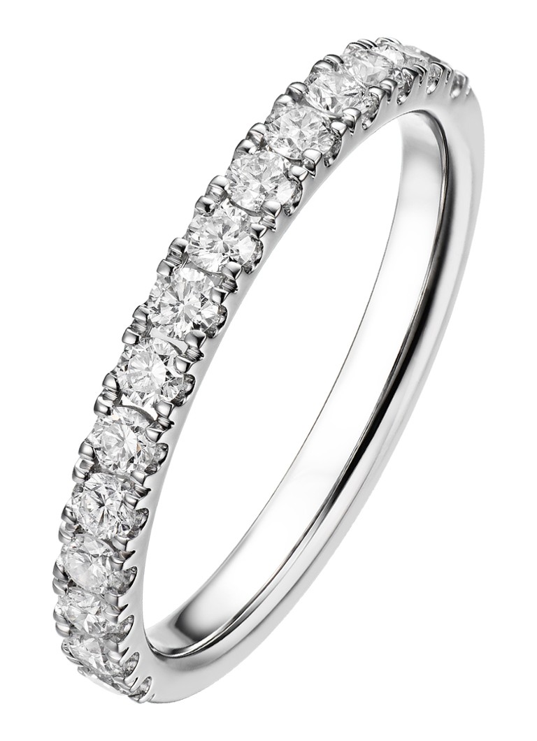 Anello Diamond Point in oro bianco con diamante da 0,52 ct, ideale per un matrimonio.