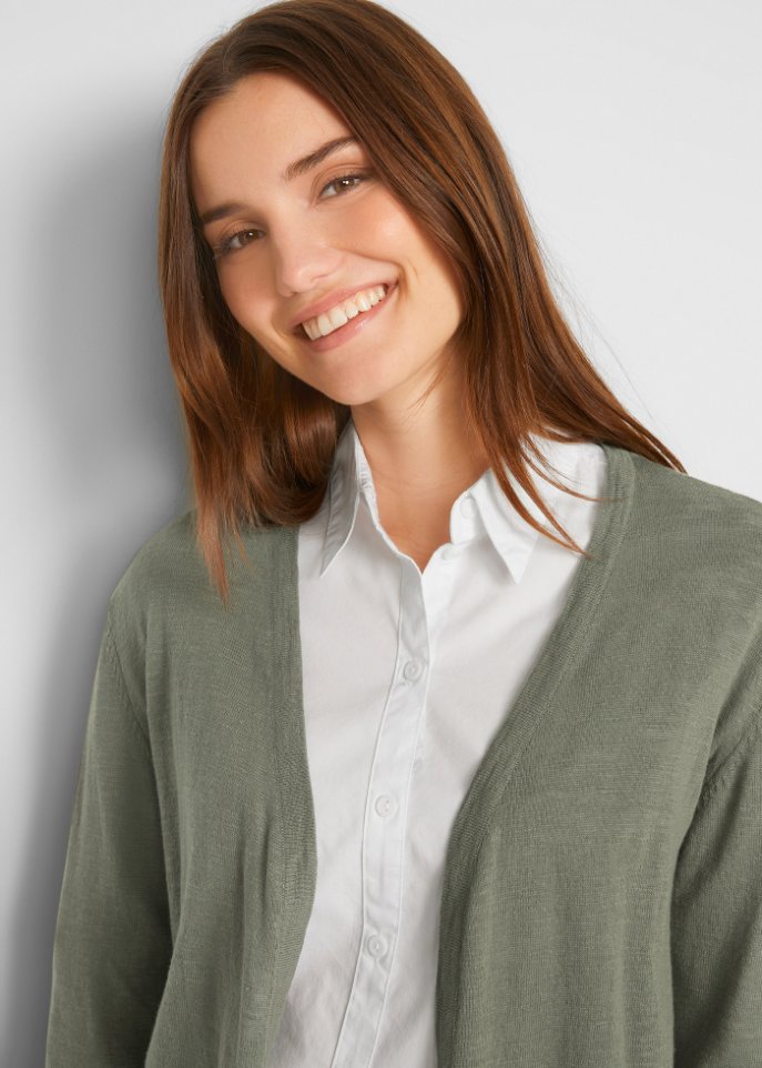 Longstrickjacke, offen