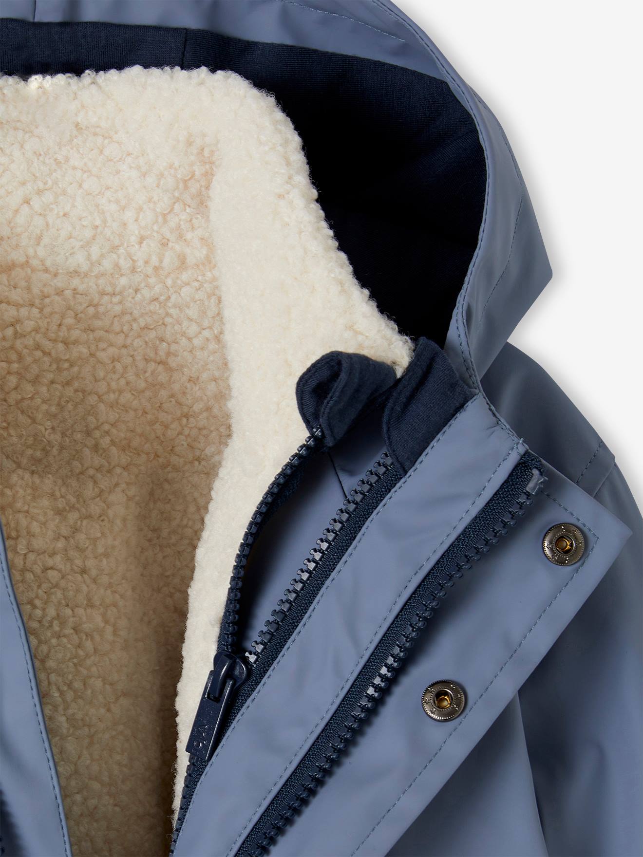 Vertbaudet Jungen 3-in-1-Regenjacke mit Fleeceweste - graublau